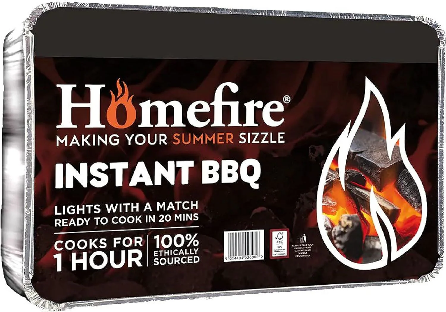 Homefire Disposable Instant Barbecue Tray Instant Light Charcoal Grill Tray