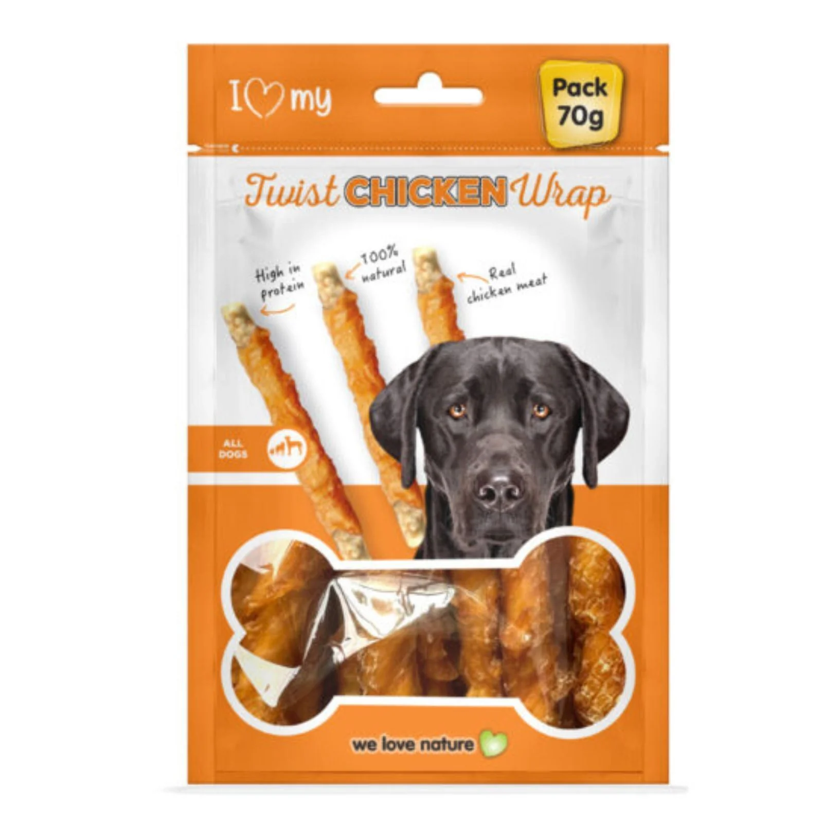 I Love My Pets Dog Treats Twist Chicken Wrap 70g (Box of 24) - Image 2