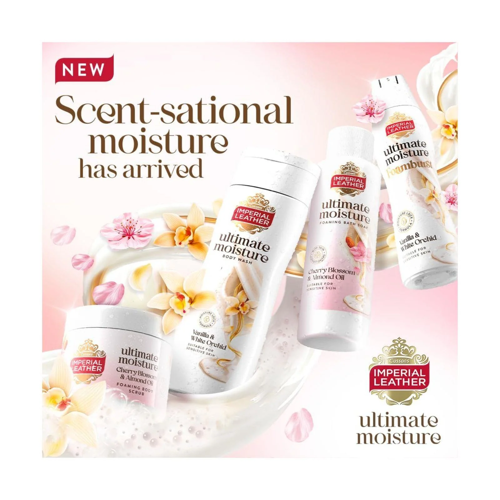 Imperial Leather Ultimate Moisture Cherry Blossom & Almond Oil Body Wash, 225ml - Image 5