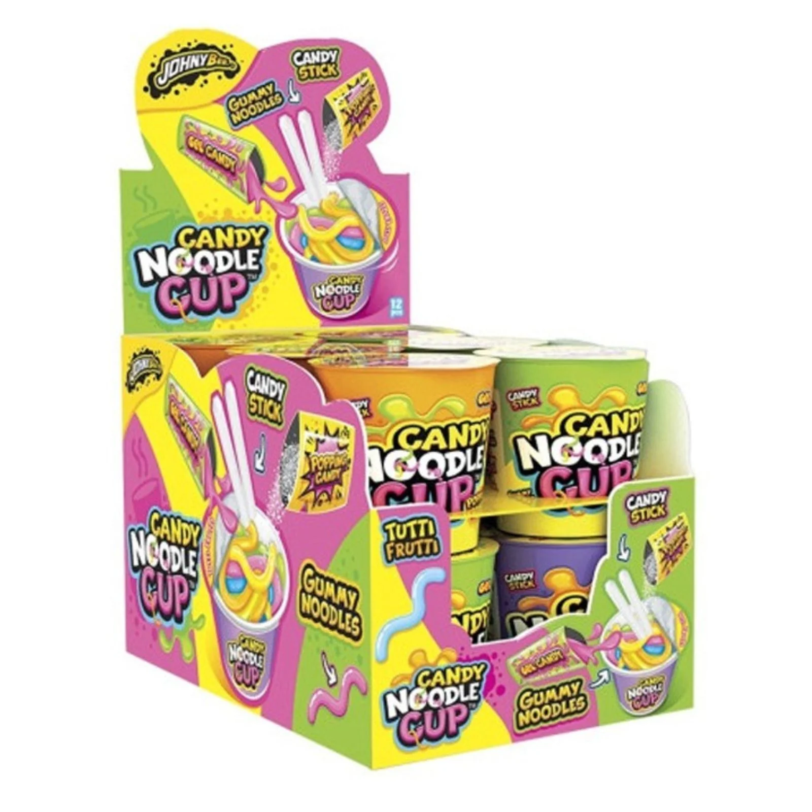 Johny Bee Candy Noodle Cup 65g (Box of 12)