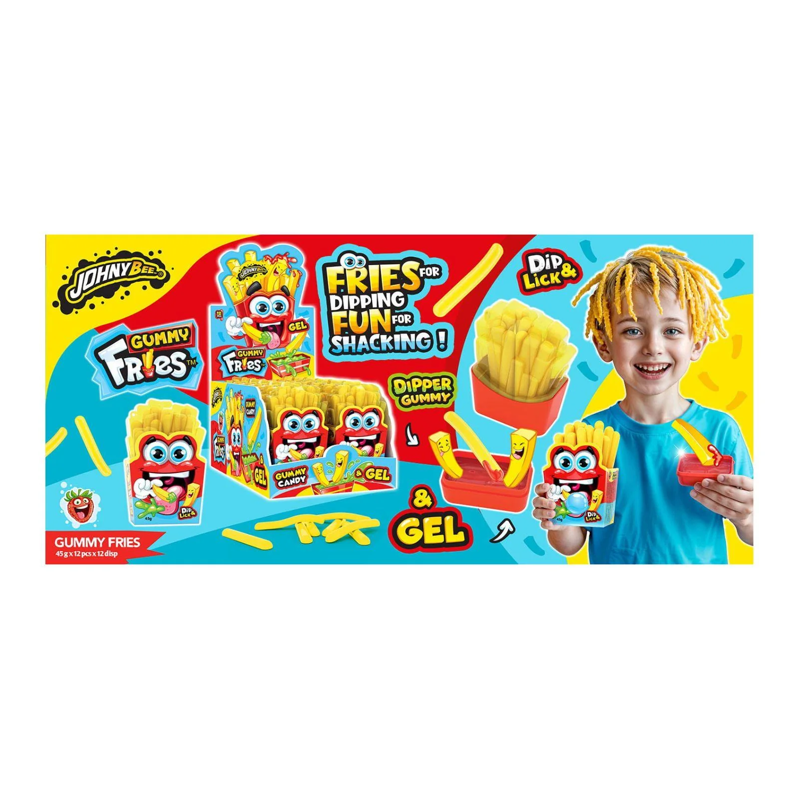 Johny Bee Gummy Fries 45g (Box of 12) - Image 3
