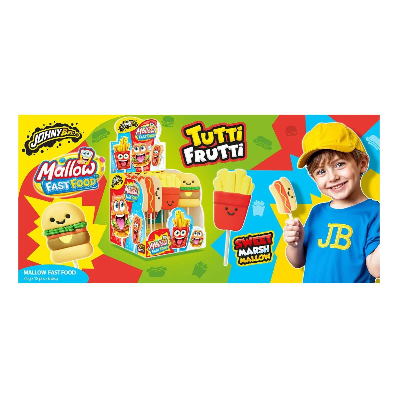 Johny Bee Mallow Fast Food 35g (Box of 18) - Image 3