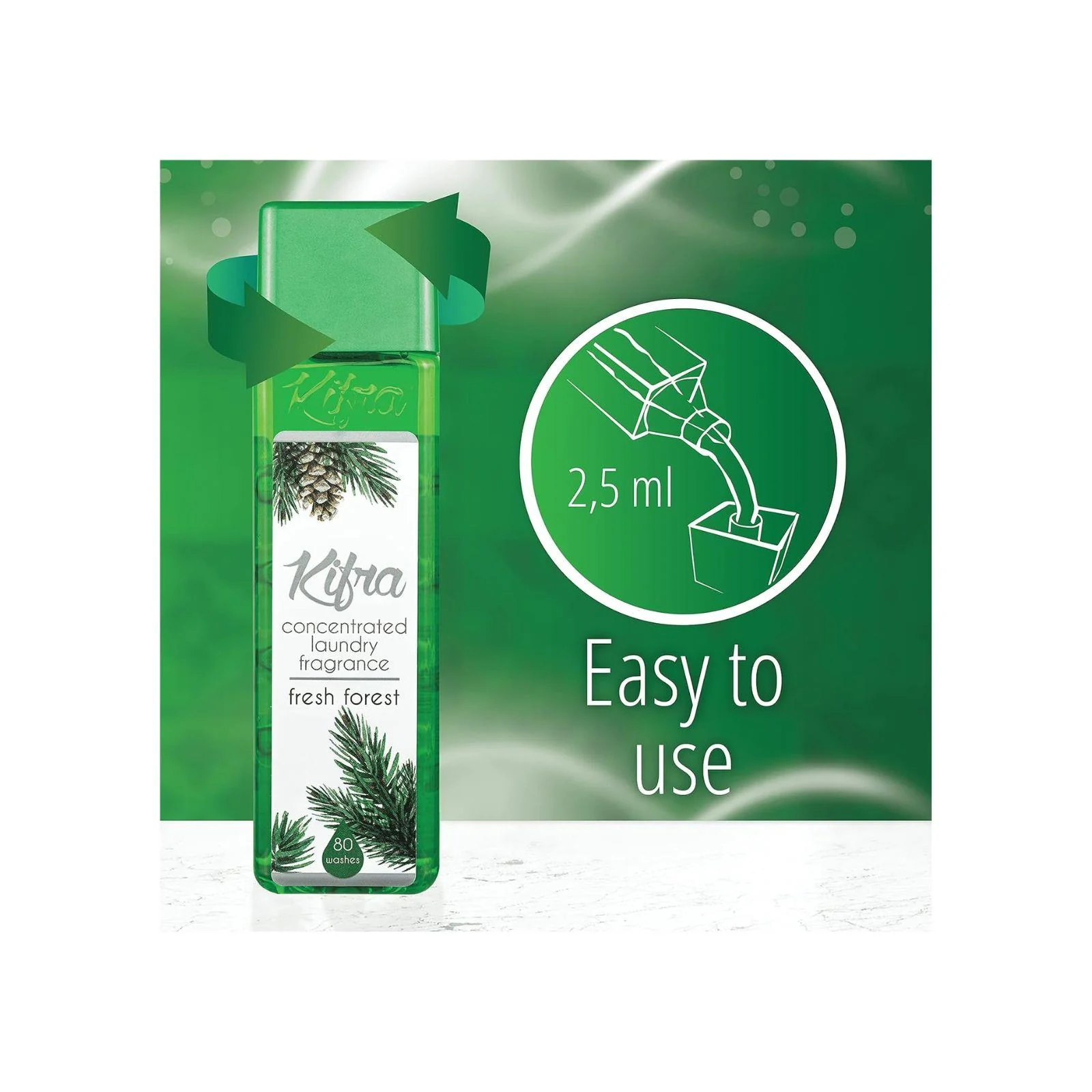 KIFRA Fresh Forest Concentrated Laundry Fragrance 200 ml 80 Wash Cycles - Image 4
