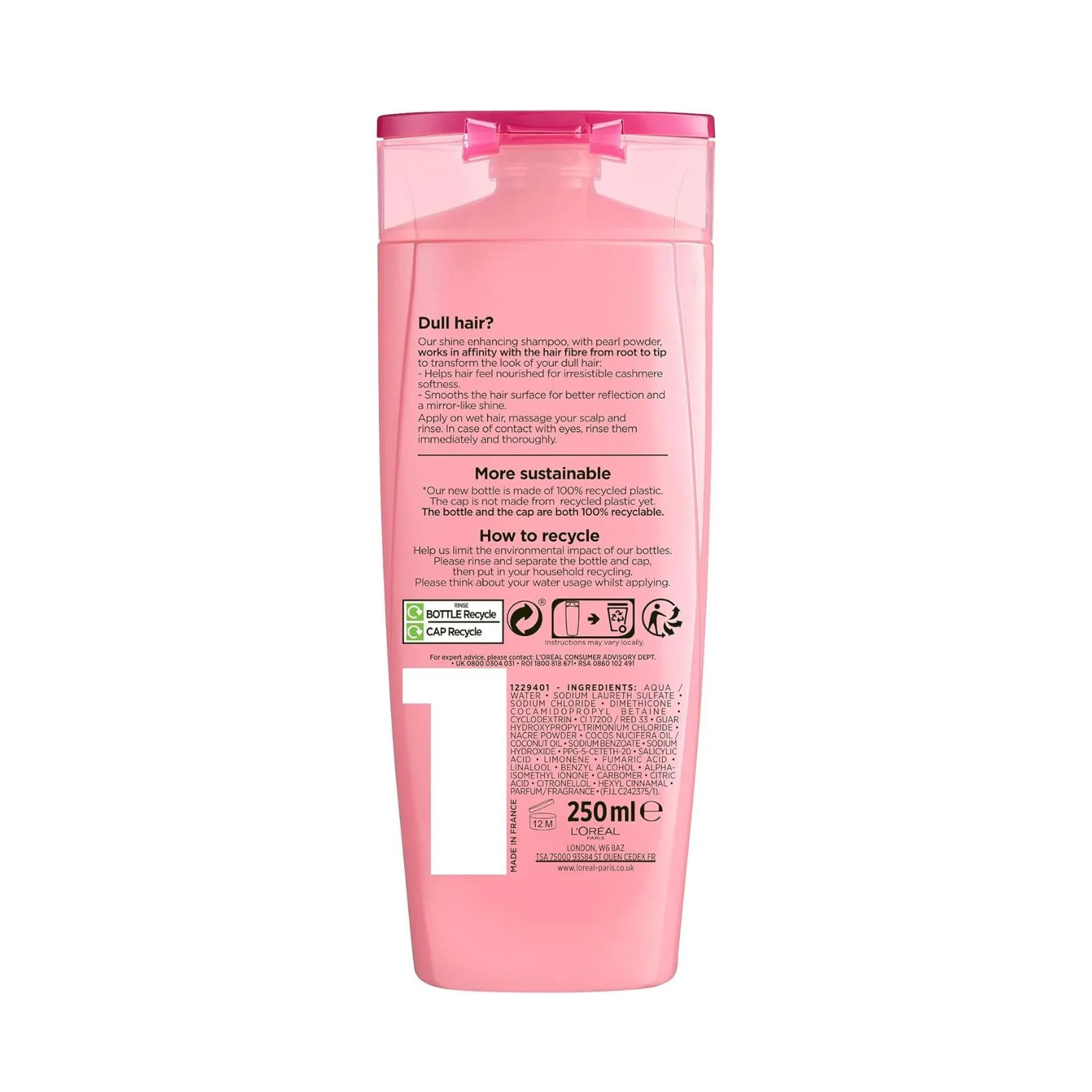 L'Oreal Elvive Nutri Gloss Shine Shampoo 250ml - Image 2