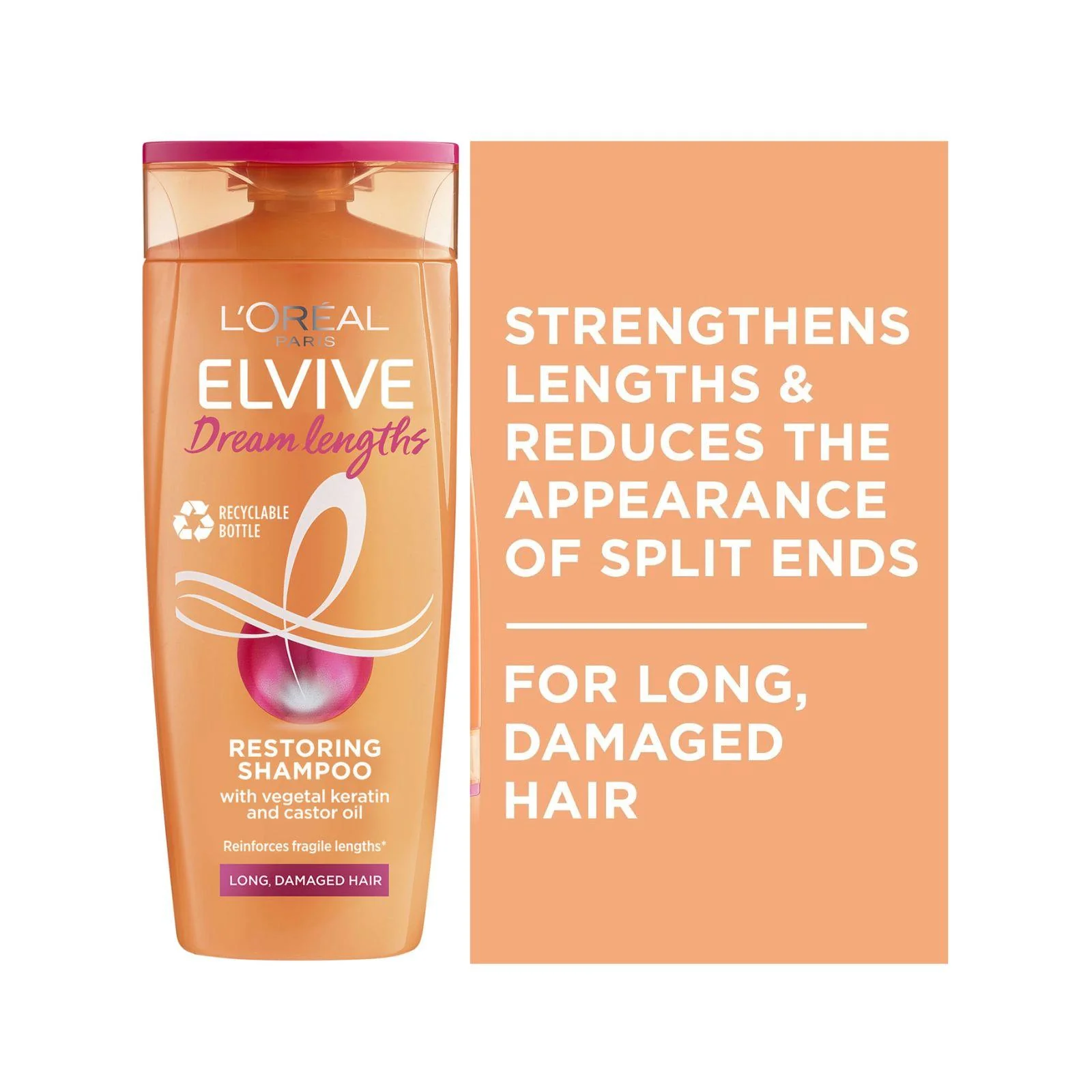 L'Oreal Paris Elvive Dream Lengths Shampoo, Nourishing & Strengthening Treatment, 400ml - Image 2