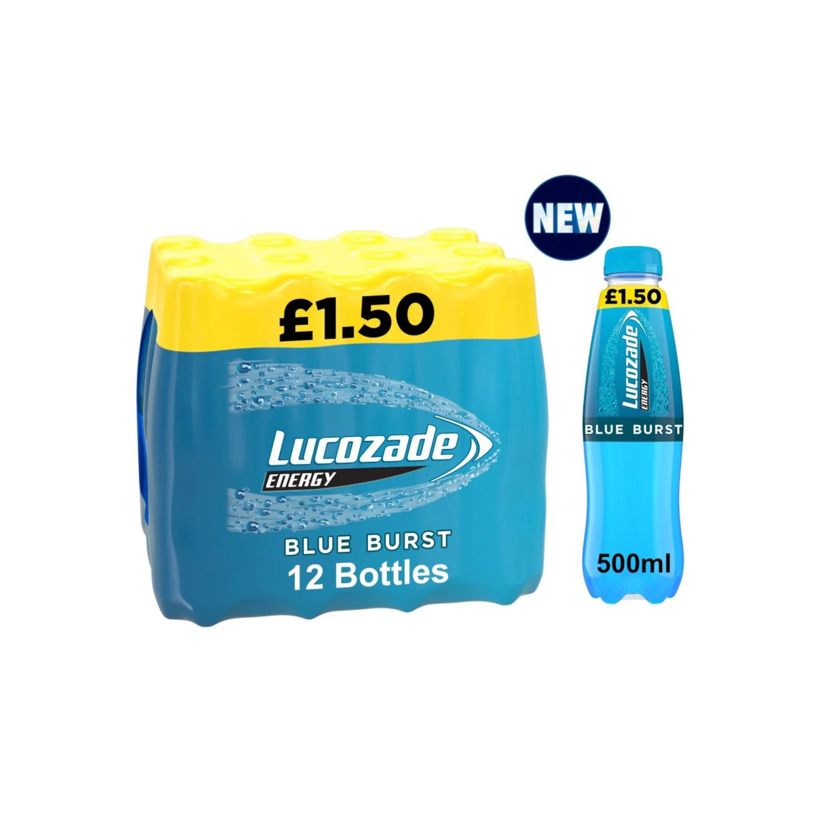 Lucozade Energy Blue Burst Pm £1.50 500ml (Box of 12 )