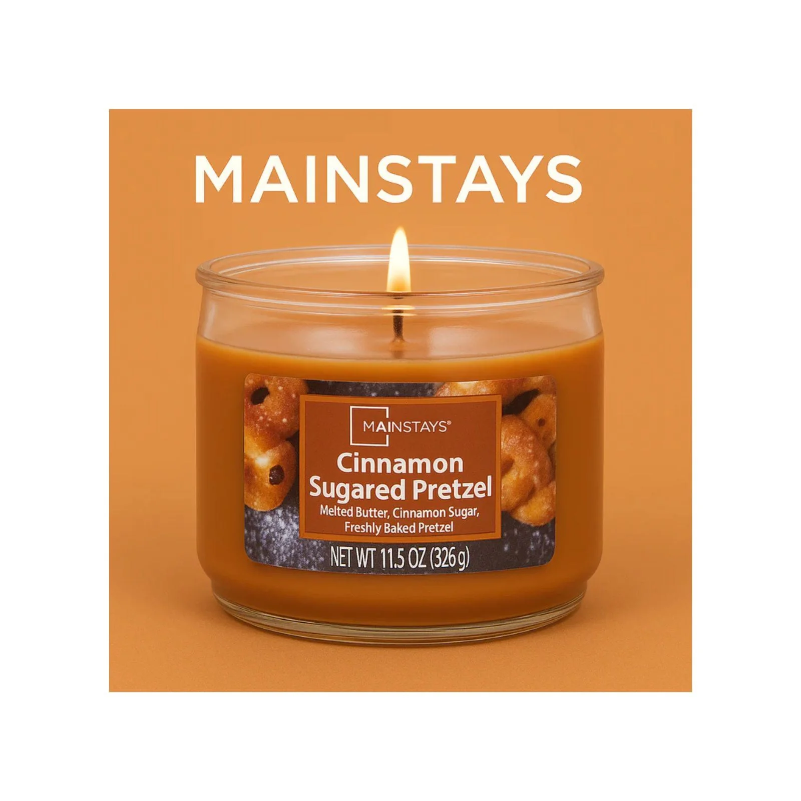 Mainstays Cinnamon Sugared Pretzel Scented Candle 11.5oz - Image 2