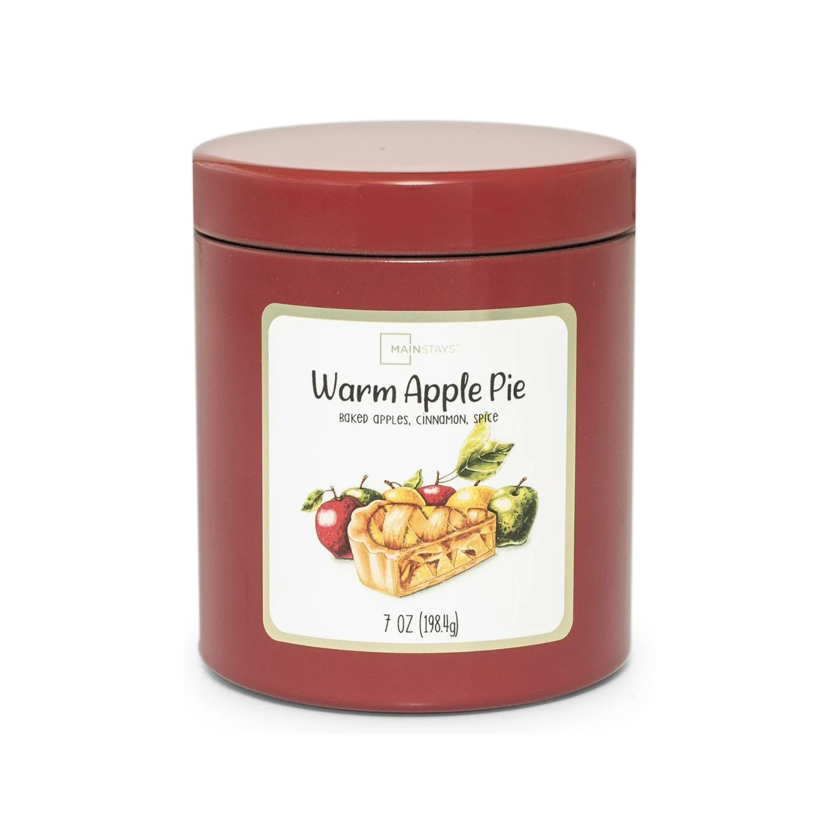 Mainstays Scented Single Wick Tin Candle, Warm Apple Pie, 7 oz. - Image 4