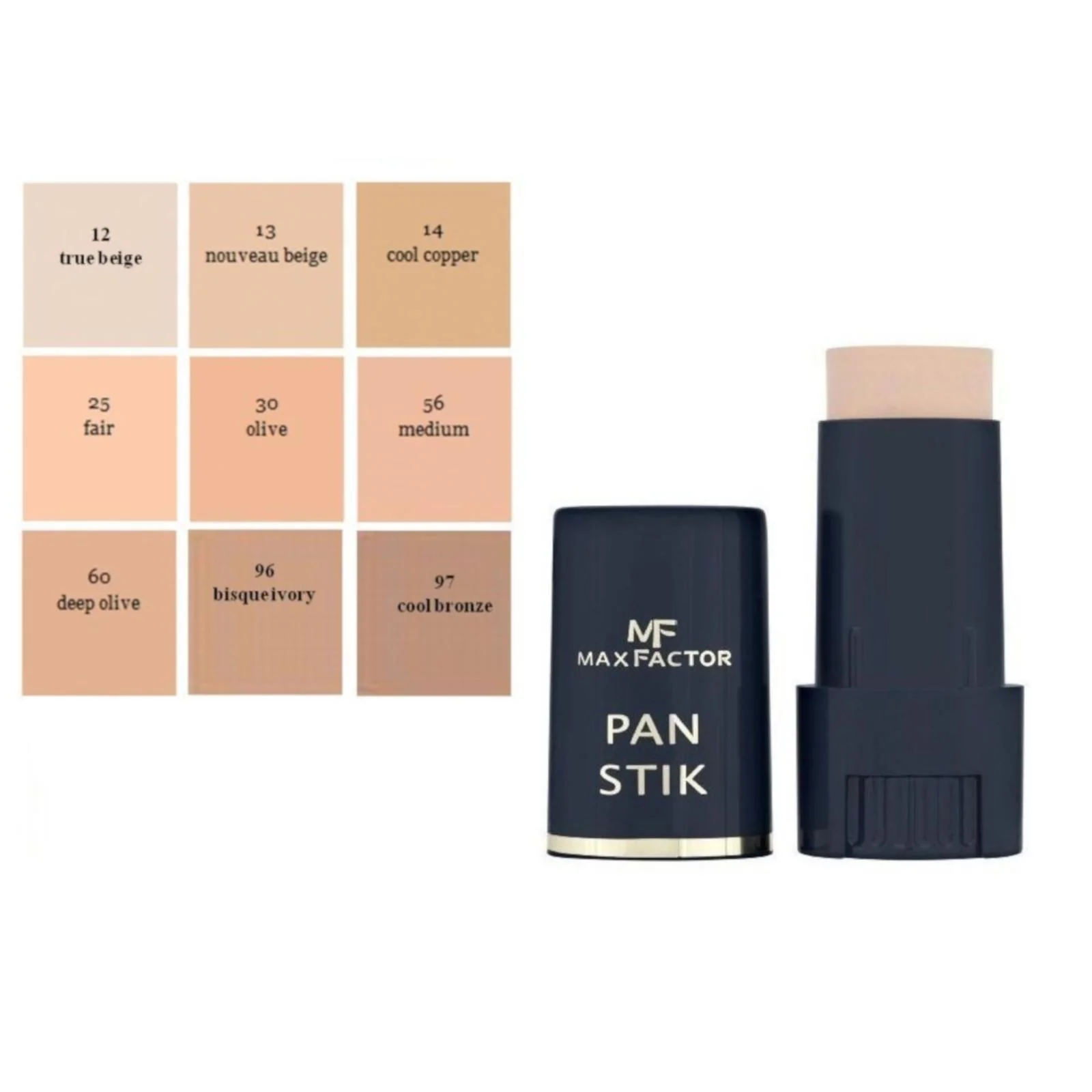 Max Factor Pan Stik Full Coverage Foundation #25 Fair 9g - Image 2