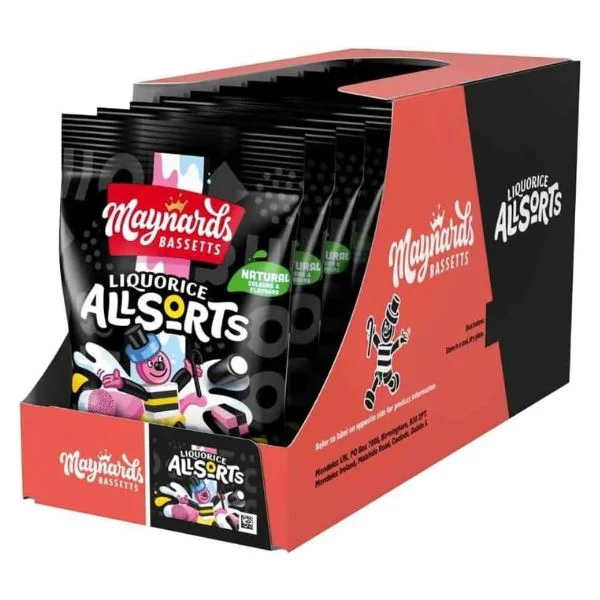 Maynards Bassetts Liquorice Allsorts Sweets Sharing Bag (10 x 110g)