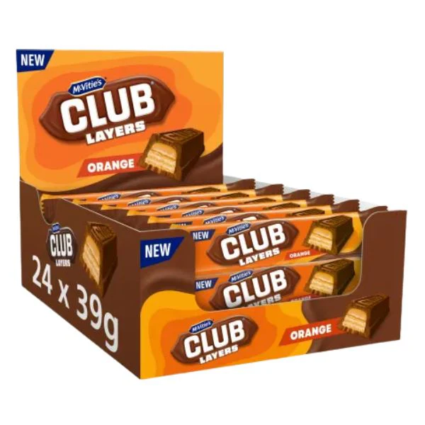 McVitie's Club Layers Orange (24 x 39g)