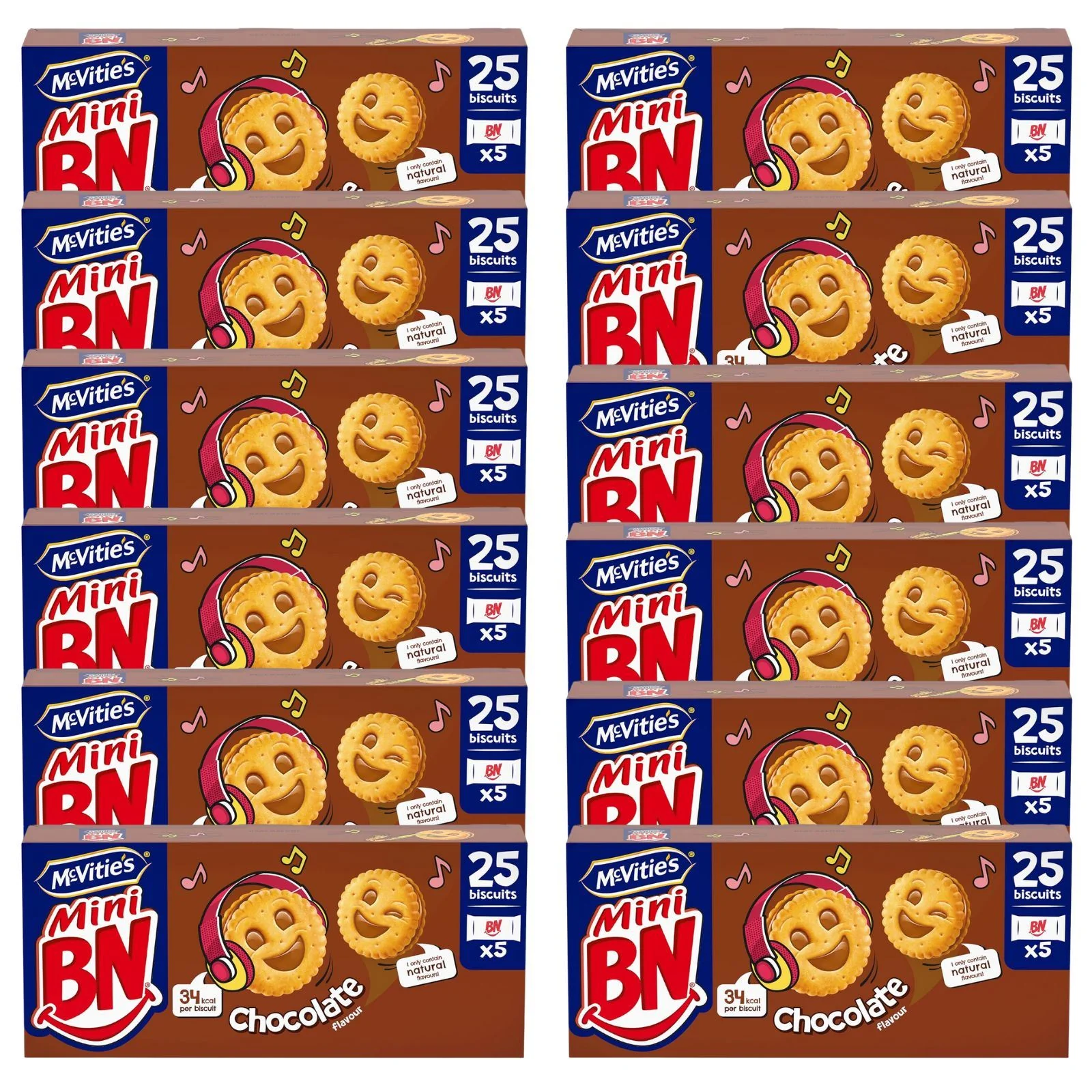Mcvities Mini Bn Chocolate Flavour 5 Pack,175g (box of 12)