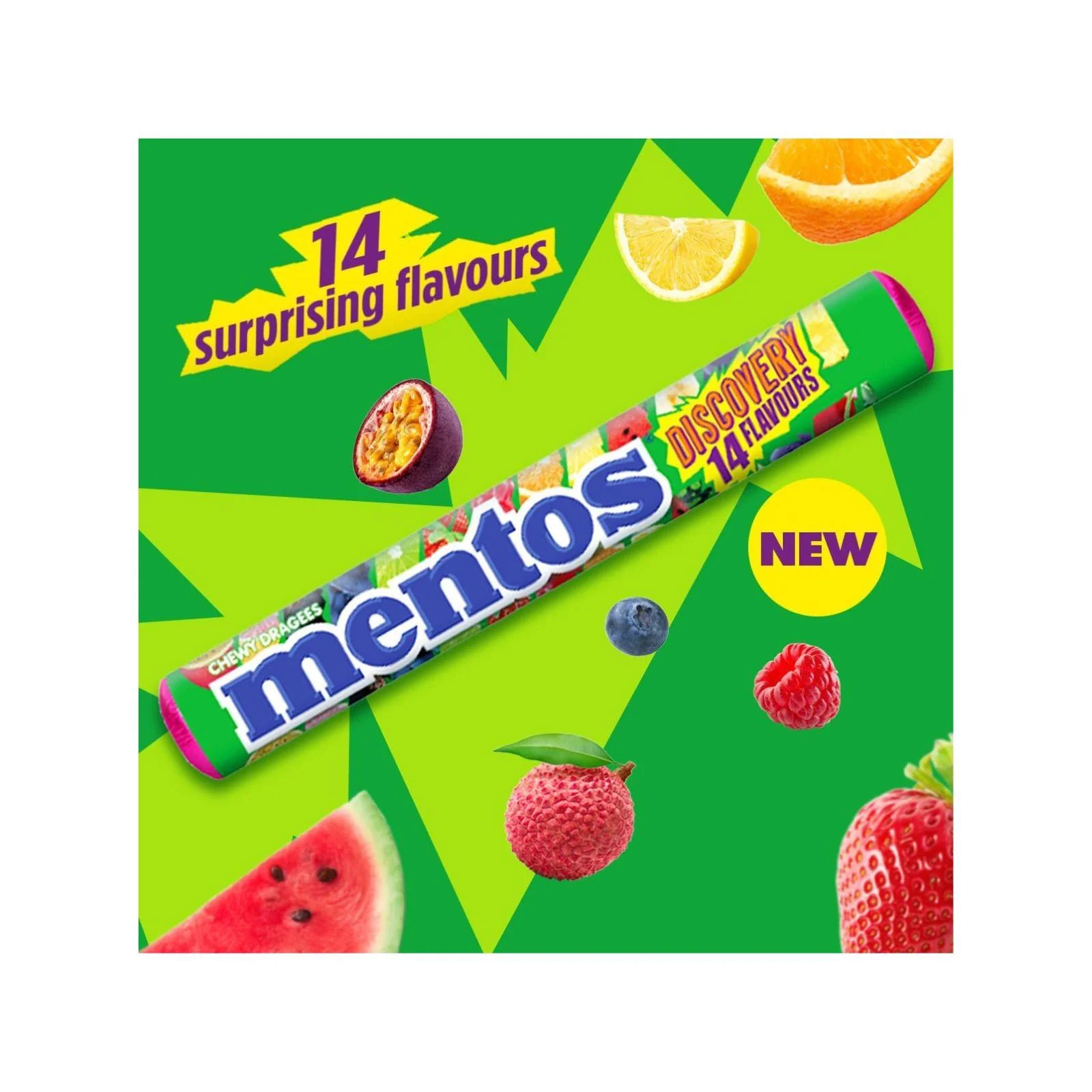 Mentos Discovery Soft Chews, Fruity, Chewy Sweets 3 Rolls (Box of 25) - Image 2