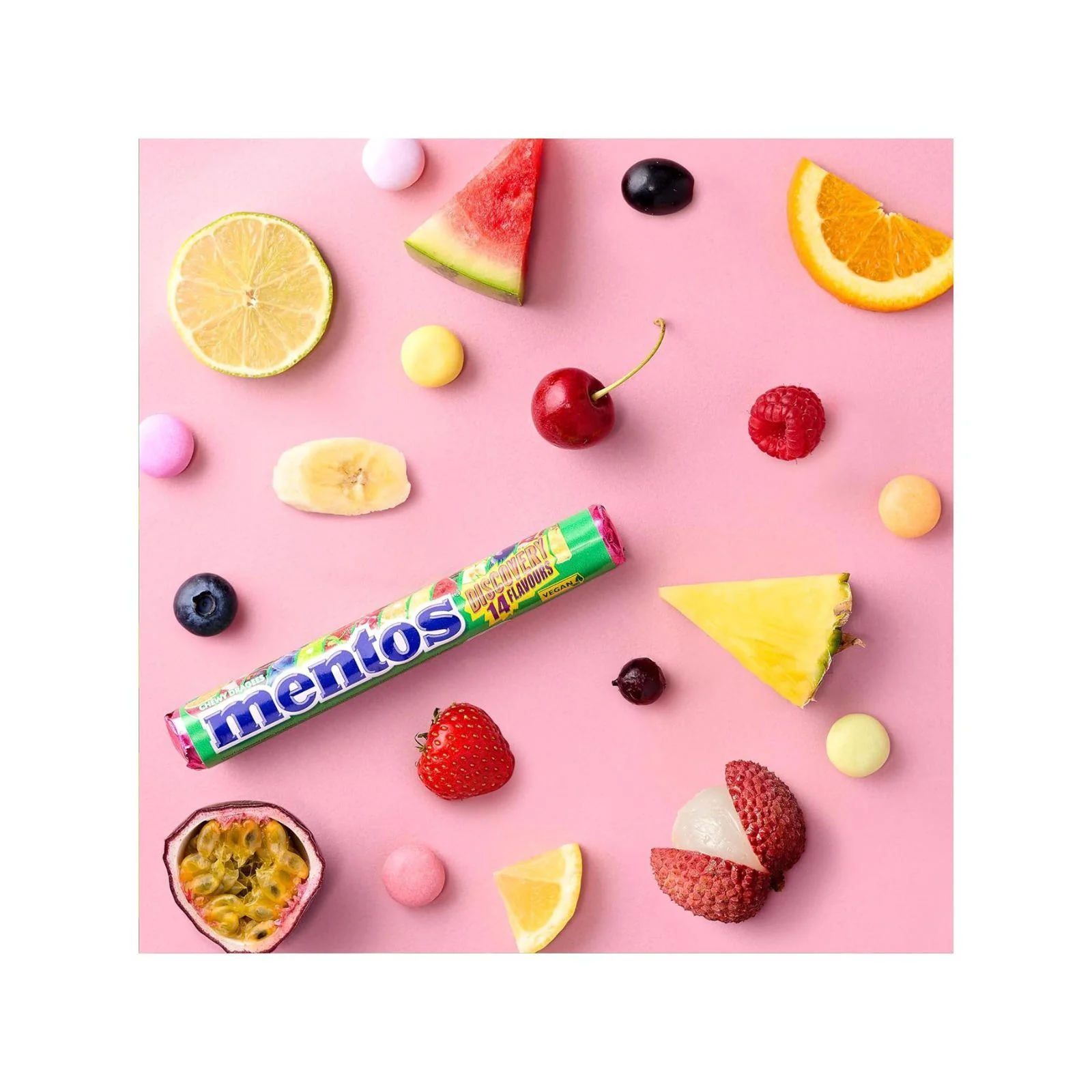 Mentos Discovery Soft Chews, Fruity, Chewy Sweets 3 Rolls (Box of 25) - Image 3