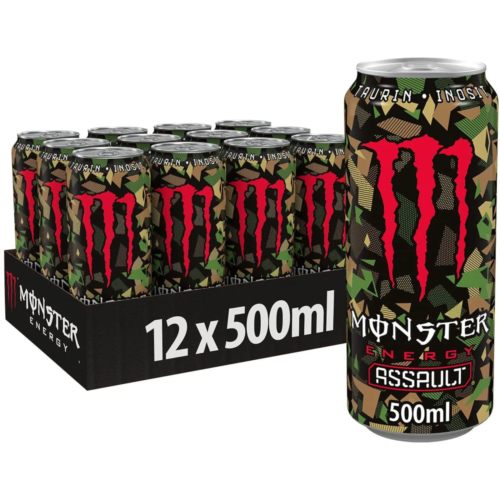 Monster Energy Drink Assault Can 500ml (Box of 12)