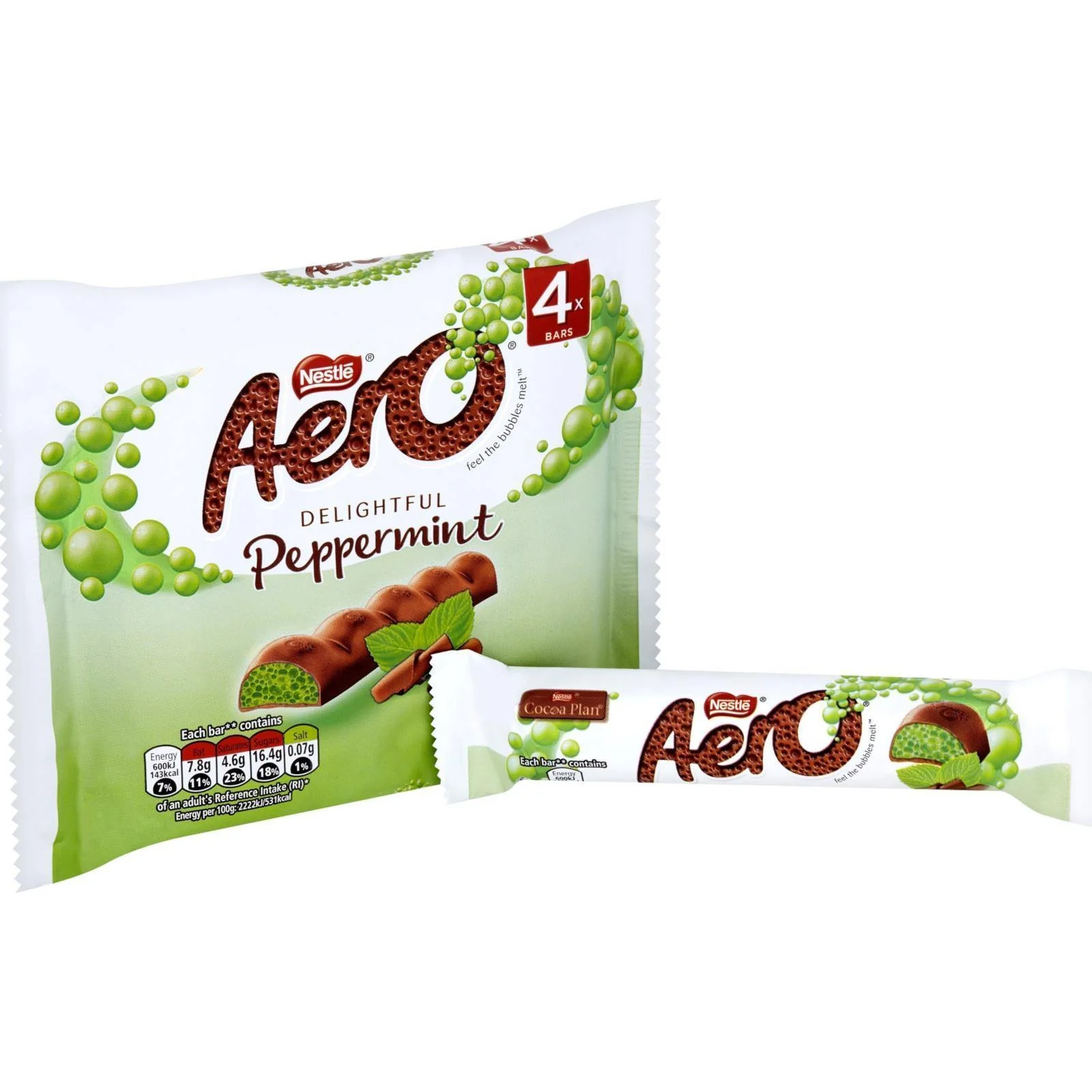 Nestle Aero Bubble Peppermint Chocolate Bar 108g (14 Packs of 4, Total 56) - Image 2