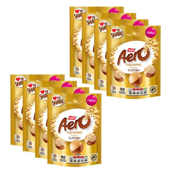 Nestle Aero Caramel Flavour Chocolate Bubbles Sharing Bag (8 x 92g)