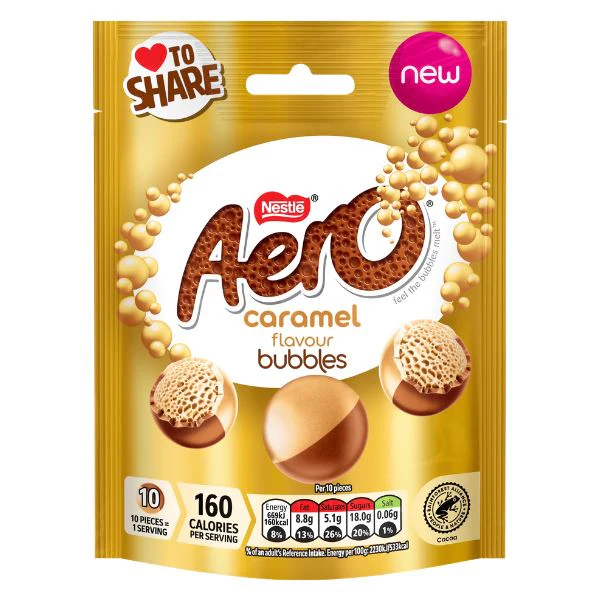 Nestle Aero Caramel Flavour Chocolate Bubbles Sharing Bag (8 x 92g) - Image 2