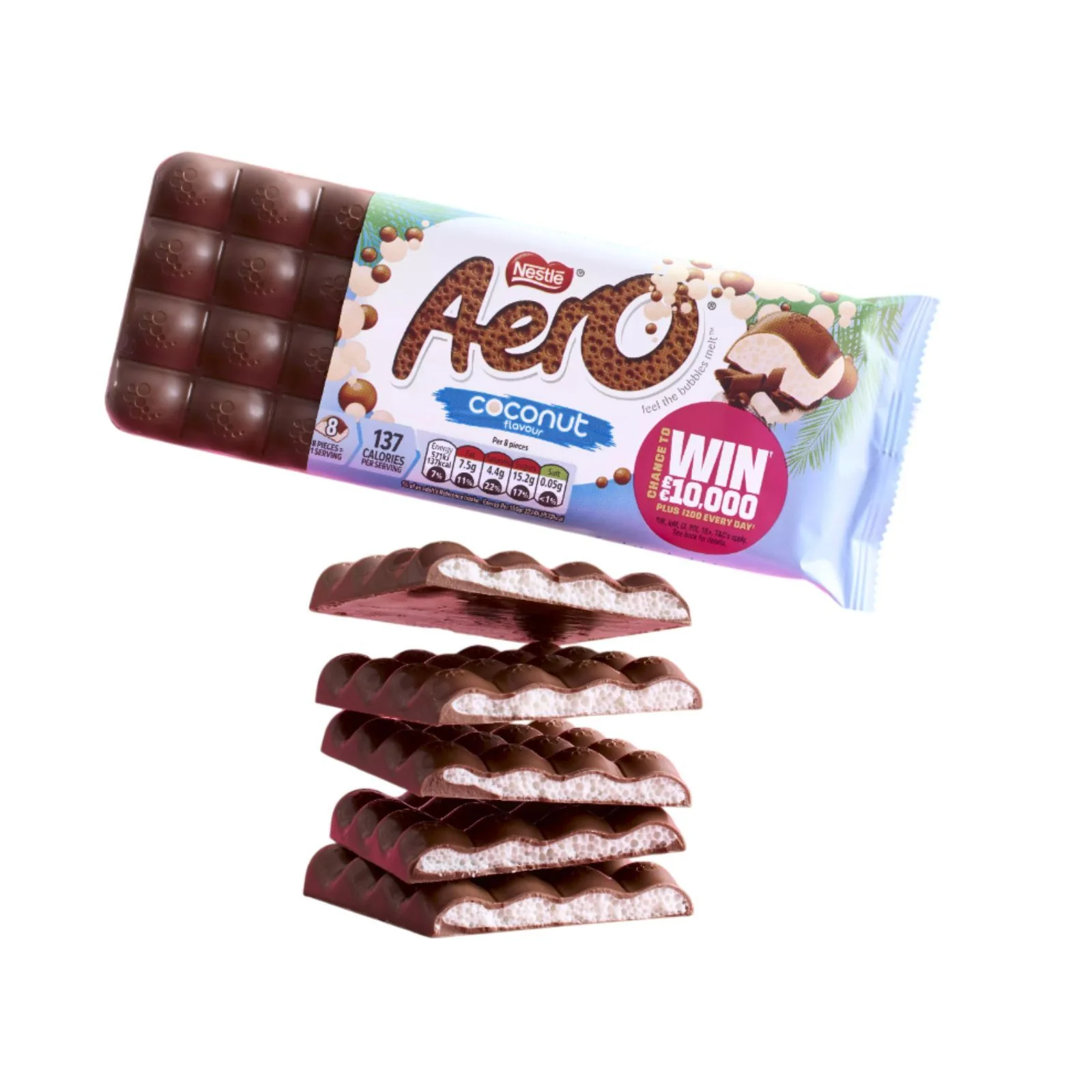 Nestle Aero Coconut Chocolate Sharing Bar 90g (Box of 15) - Image 2