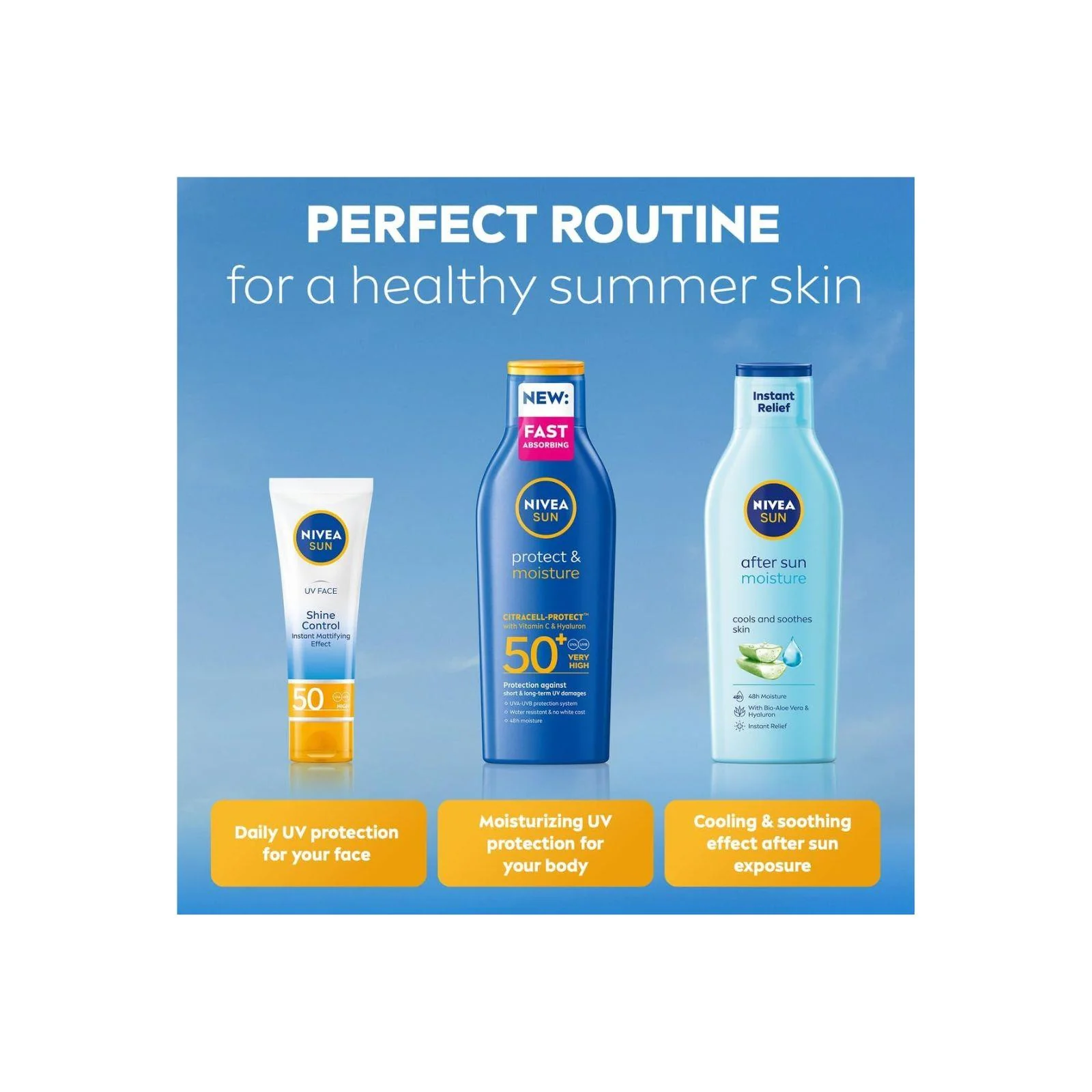 NIVEA SUN Protect & Moisture Lotion sun cream SPF50+, 200ml - Image 7