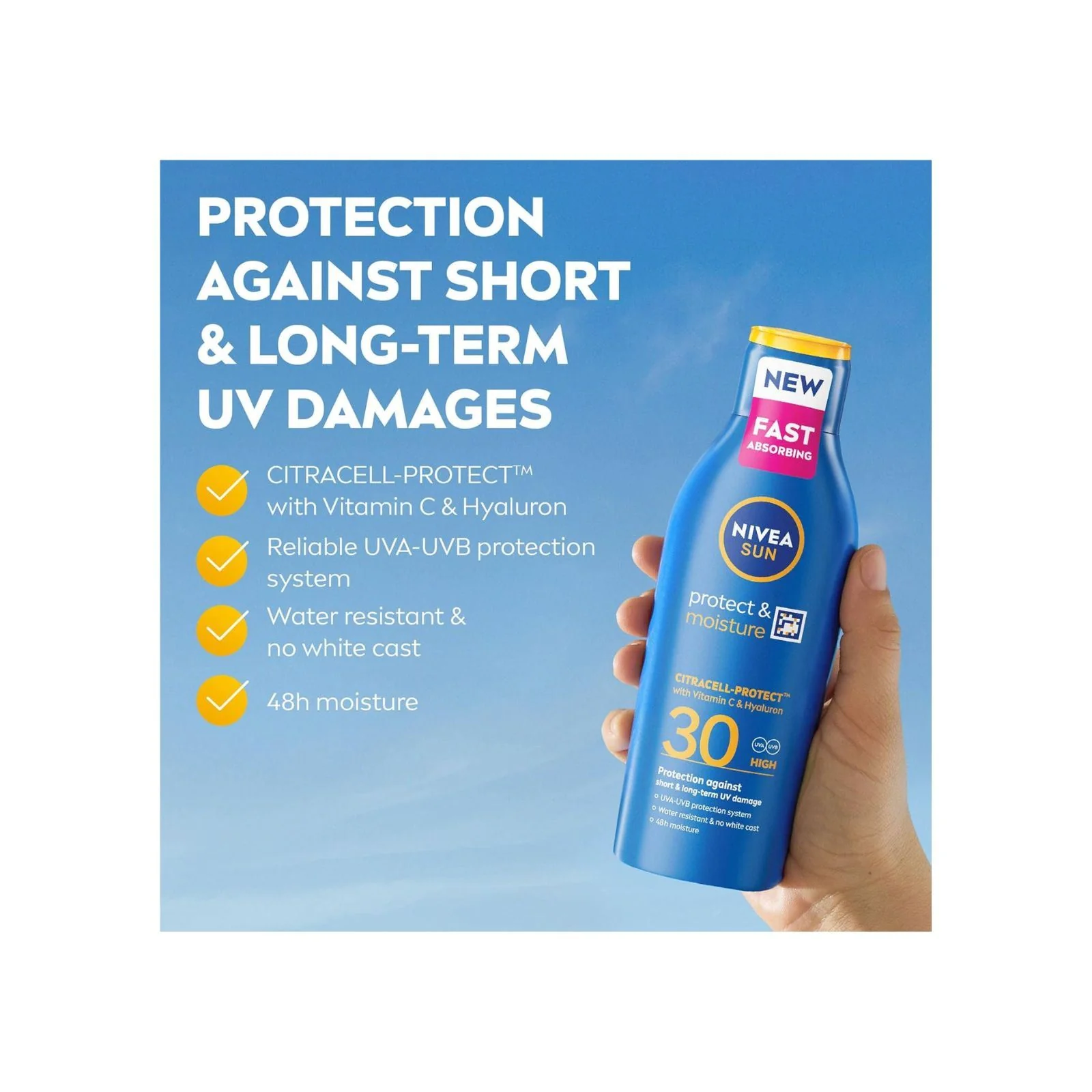 NIVEA SUN Protect & Moisture Sun Lotion SPF 30 200ml - Image 2