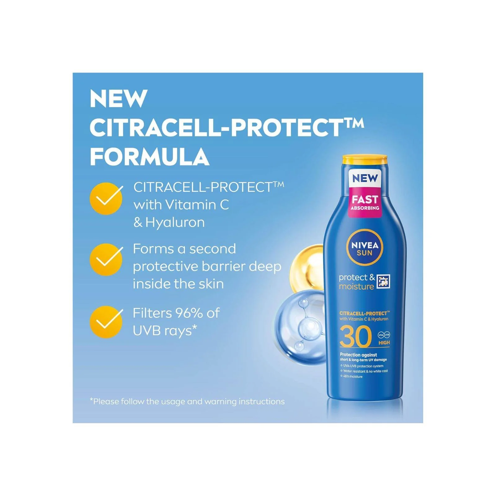 NIVEA SUN Protect & Moisture Sun Lotion SPF 30 200ml - Image 3