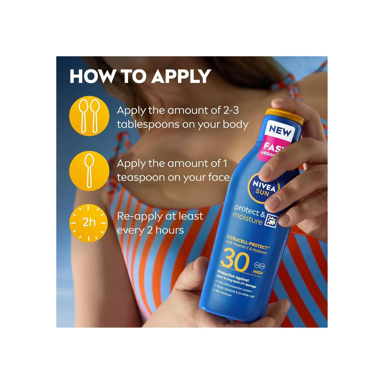 NIVEA SUN Protect & Moisture Sun Lotion SPF 30 200ml - Image 6