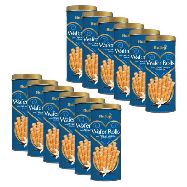 Nutini Wafer Rolls Tin Creamy Vanilla (12 x 300g)