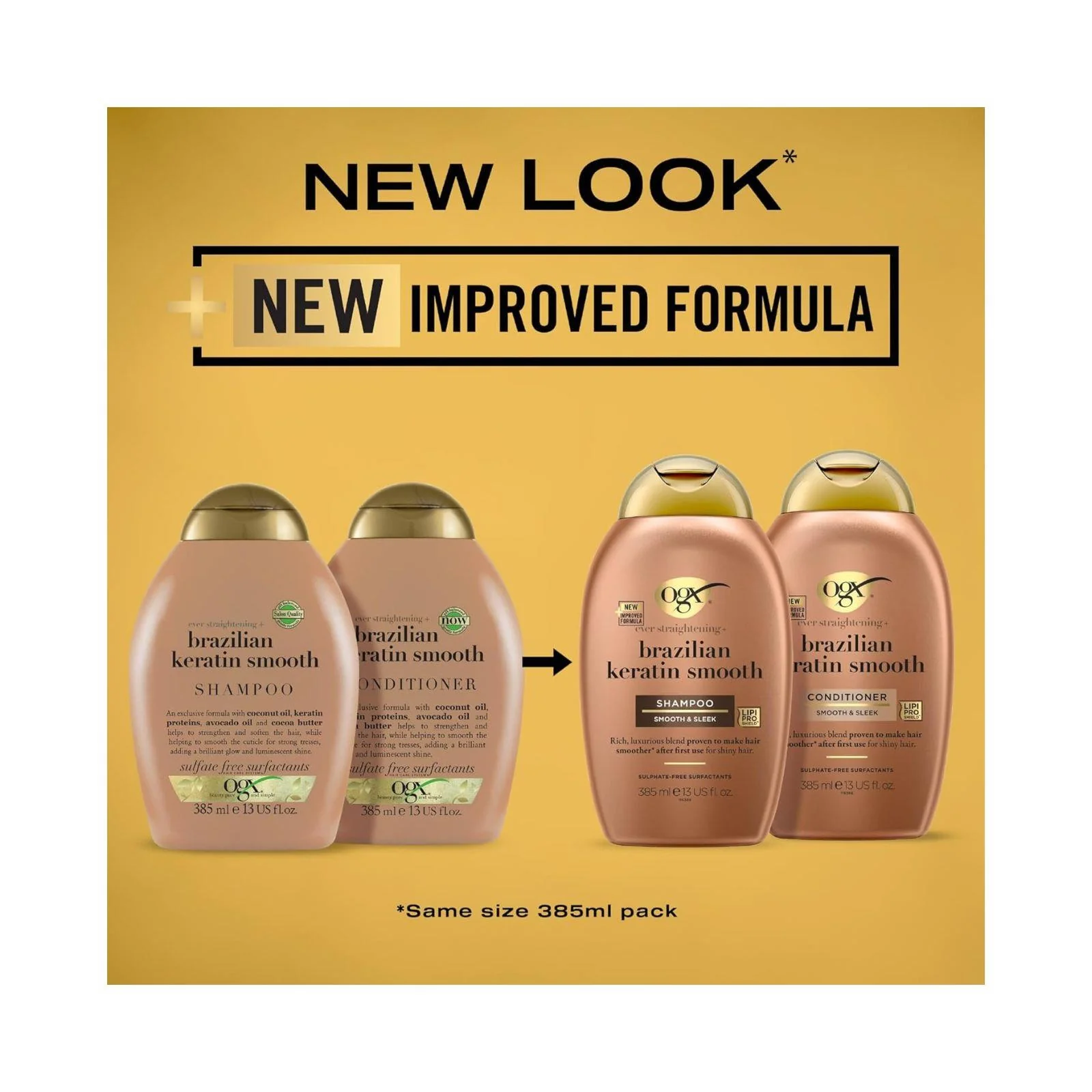 OGX Brazilian Keratin Shampoo 385ml - Image 3