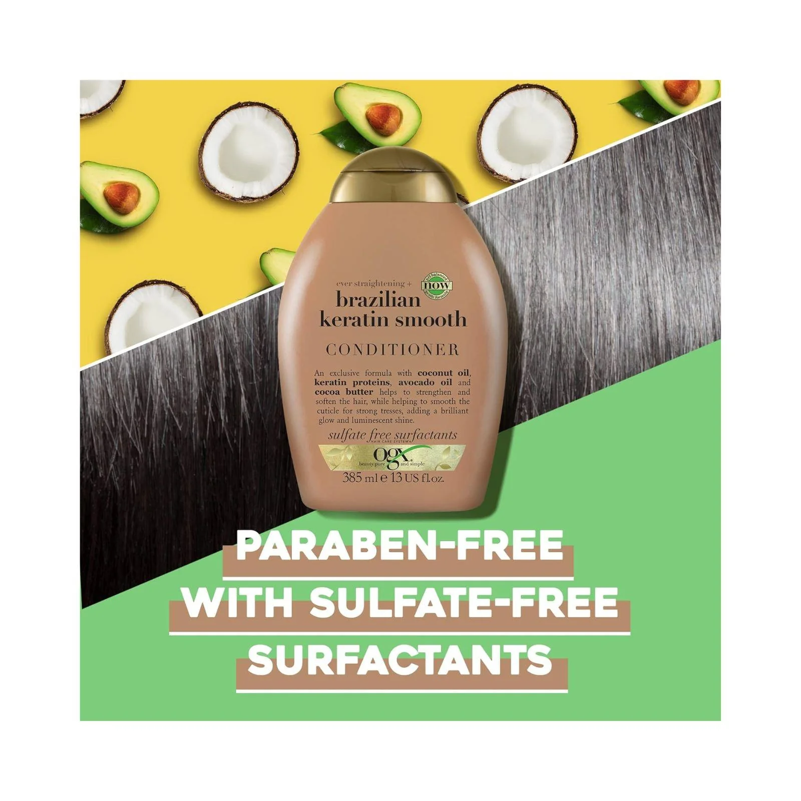 OGX Brazilian Keratin Smooth Conditioner 385ml - Image 4