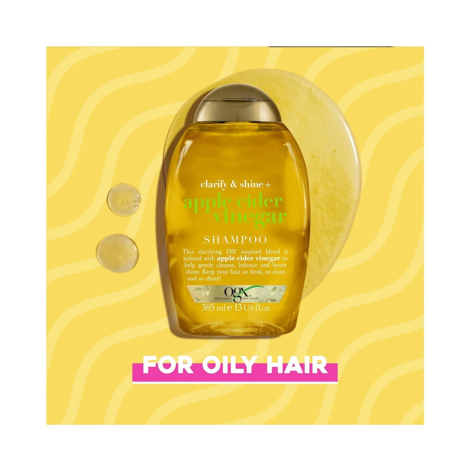 OGX Clarify & Shine with Apple Cider Vinegar Shampoo 385ml - Image 4