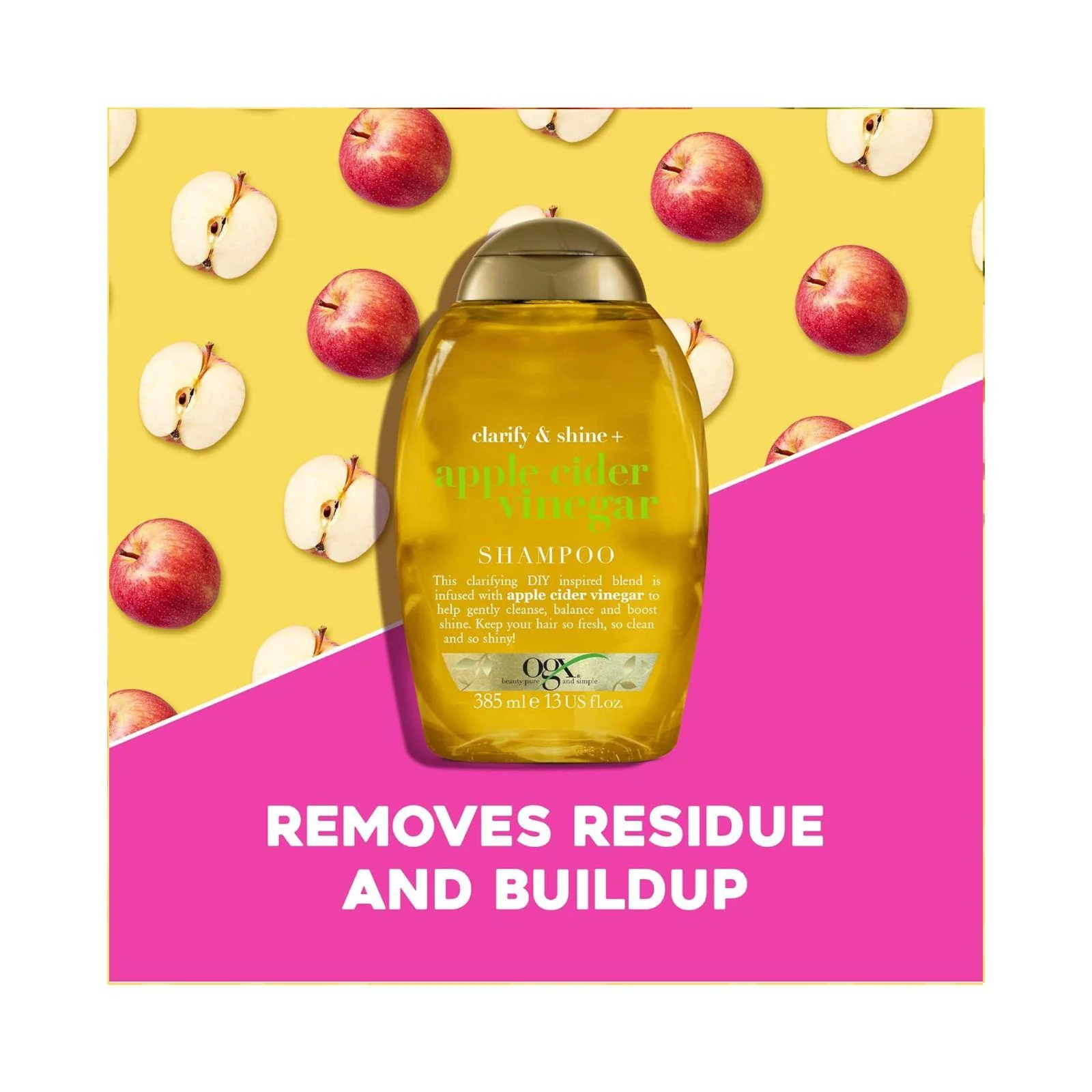 OGX Clarify & Shine with Apple Cider Vinegar Shampoo 385ml - Image 5