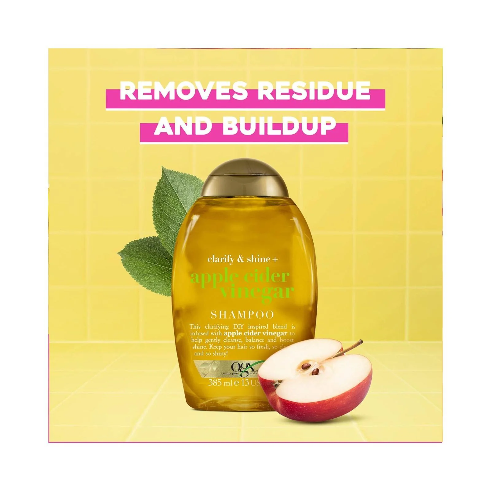 OGX Clarify & Shine with Apple Cider Vinegar Shampoo 385ml - Image 7