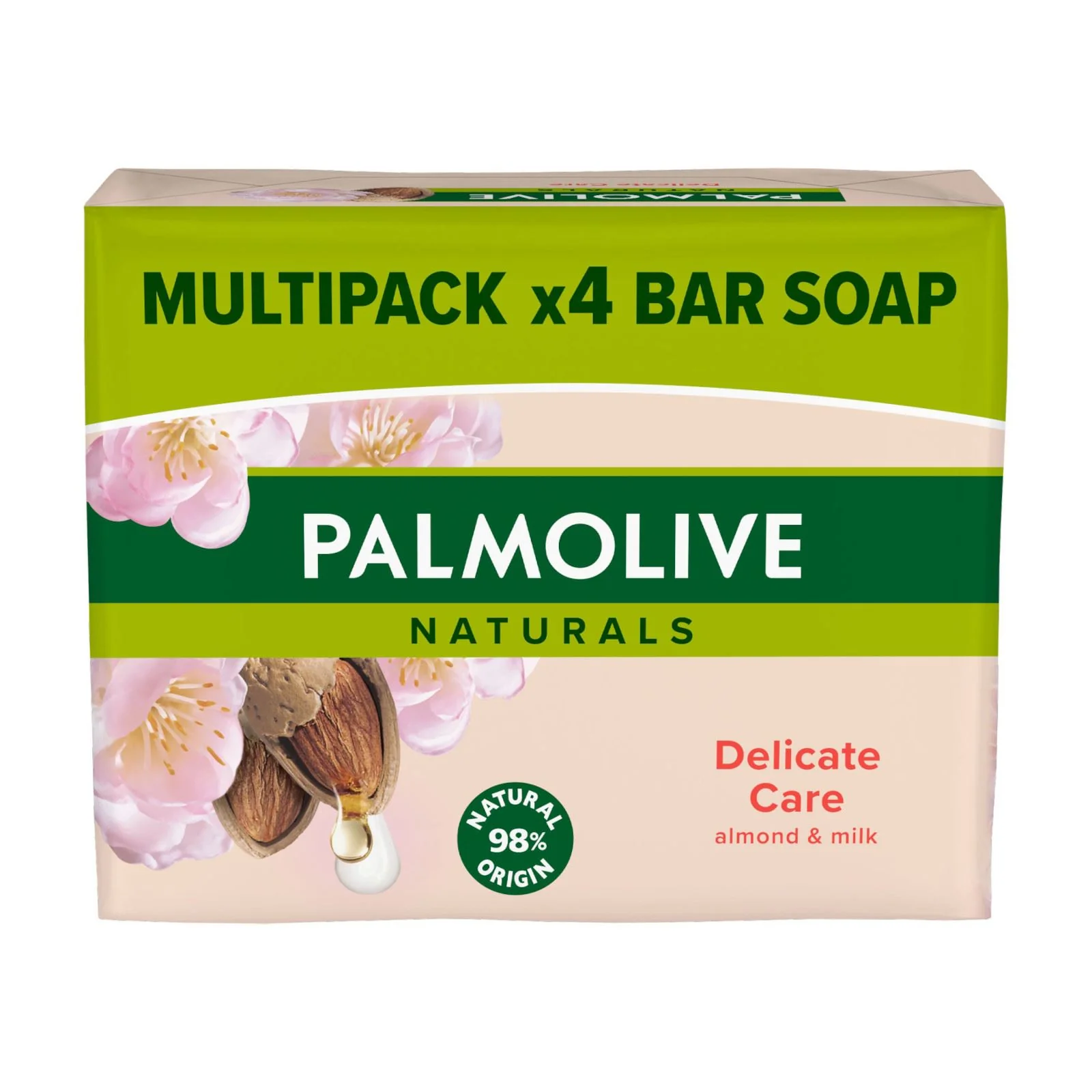Pamolive Delicate Care Bar Soap Almond & Milk 90g Pack of 4