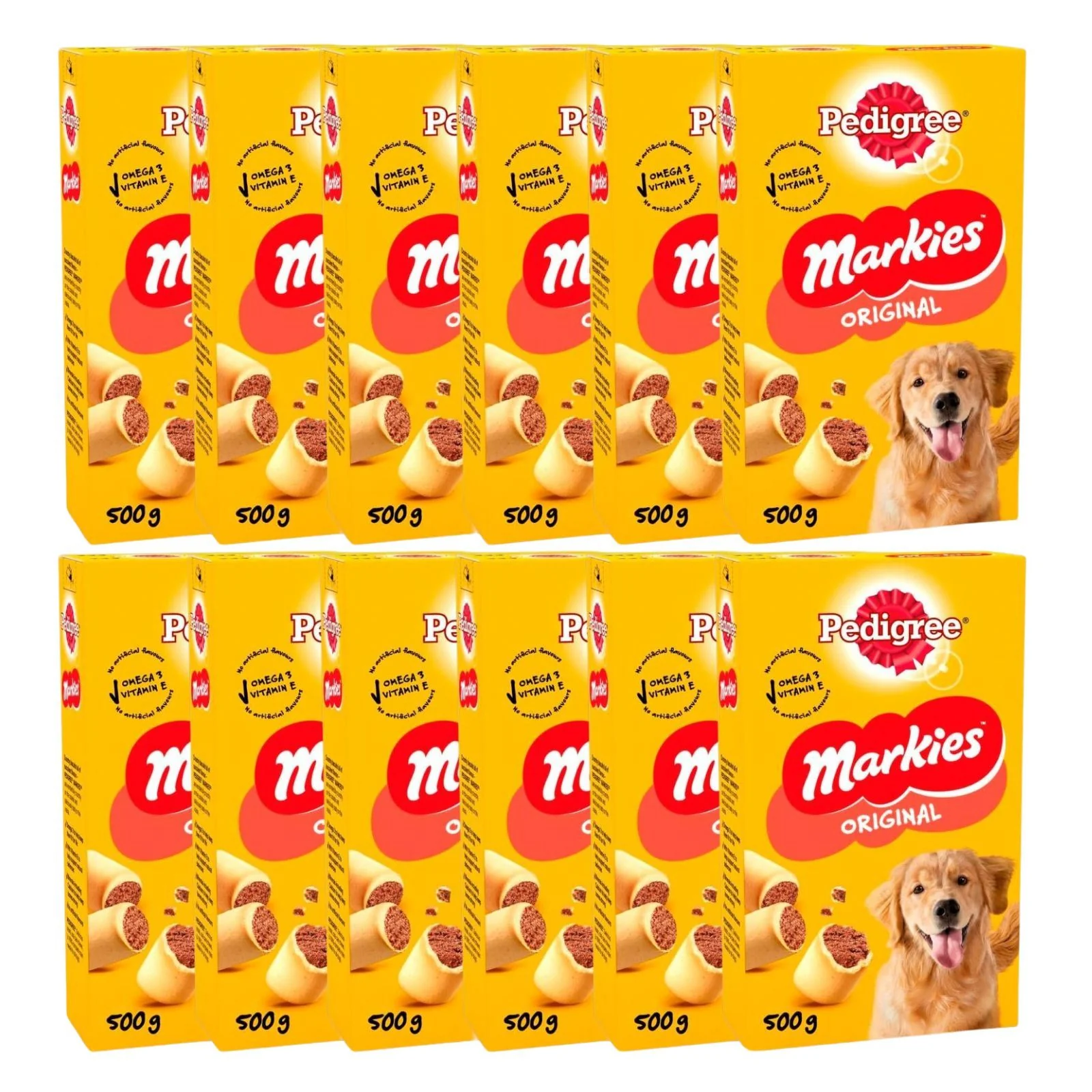 Pedigree Markies - Dog Biscuit Treats with Marrowbone, for Adult Dogs 500g (Box of 12)