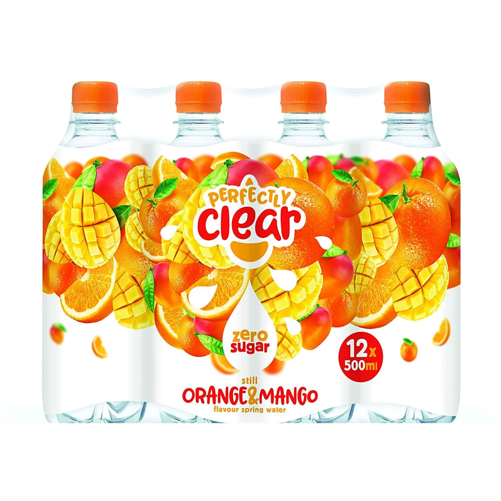 Perfectly Clear Still Orange & Mango Flavoured Bottled Water (Box of 12) BBE AUG25