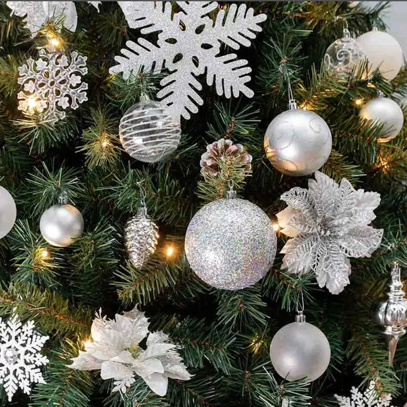 Portland Fir 8ft Decorated Christmas Tree - Winter Wonderland - Image 4