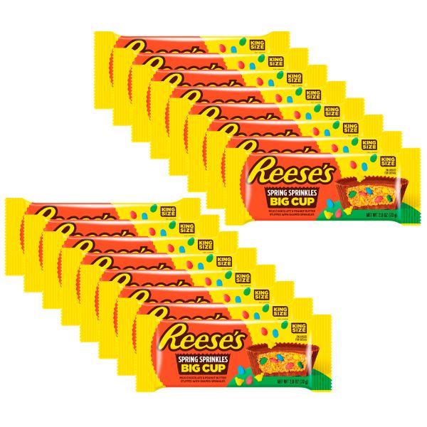 Reese's Big Cup with Spring Sprinkles Milk Chocolate King Size Peanut Butter Cups (16 x 73g)