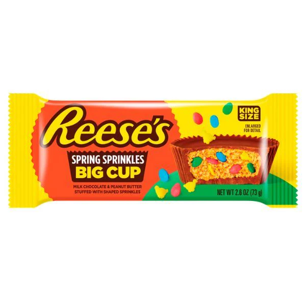 Reese's Big Cup with Spring Sprinkles Milk Chocolate King Size Peanut Butter Cups (16 x 73g) - Image 2