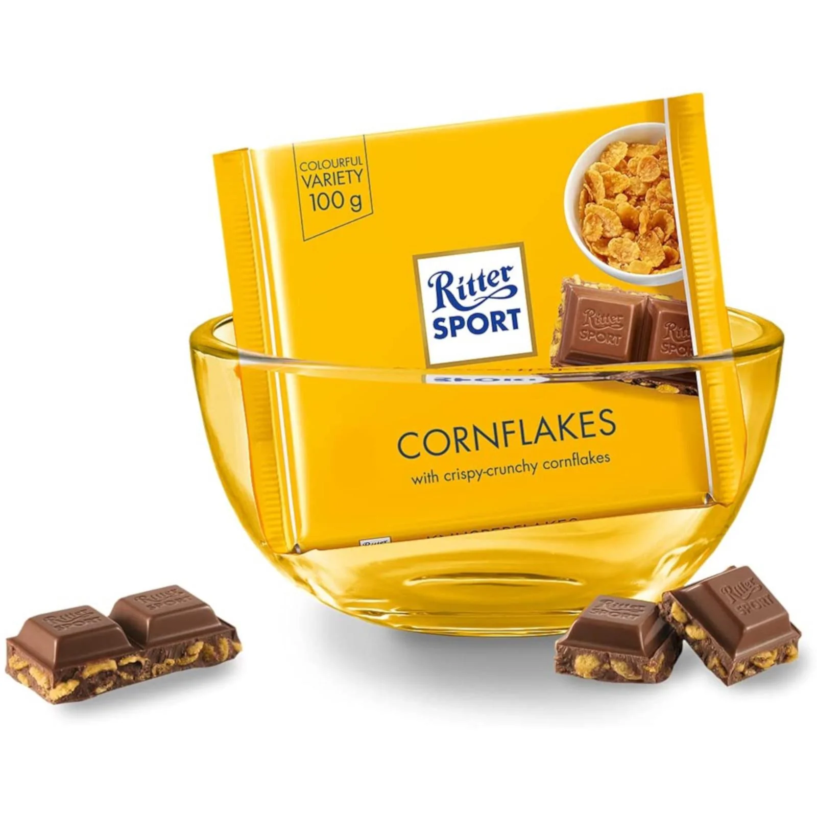 Ritter Sport Milk Chocolate With Cornflakes 100g (Box of 10) - Image 2