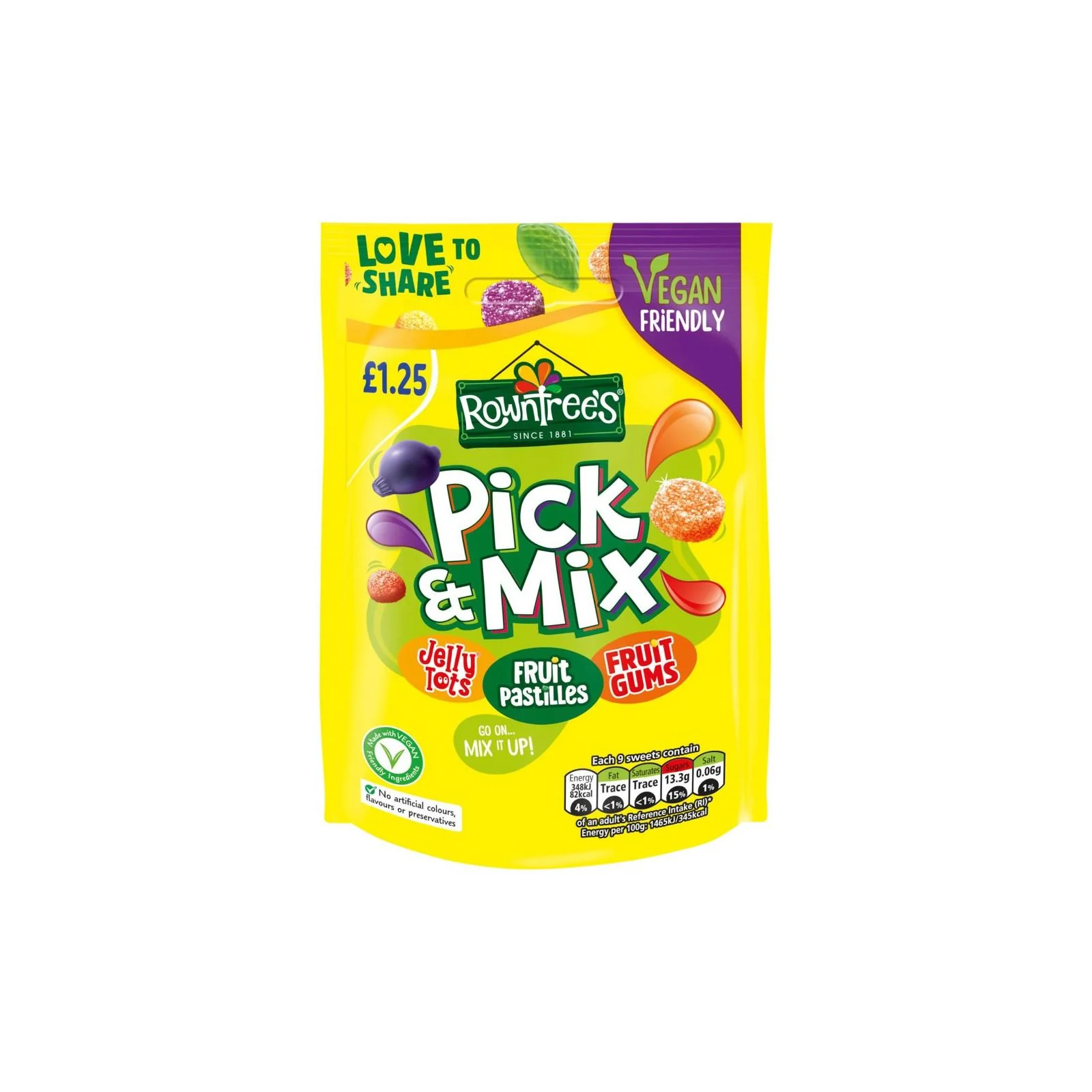 Rowntrees Mixed Pouch Pm £1.25 120 g (Box of 10)