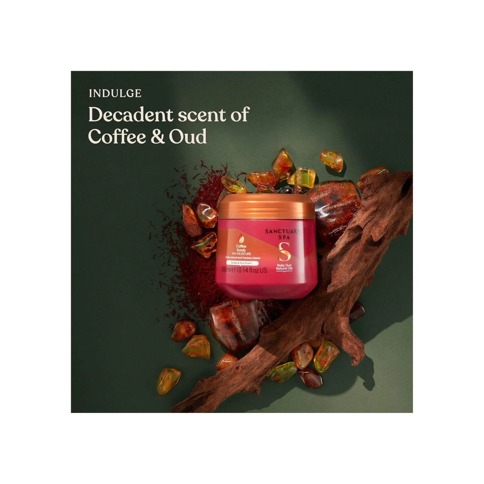 Sanctuary Spa Ruby Oud Coffee Body Scrub 300g - Image 3