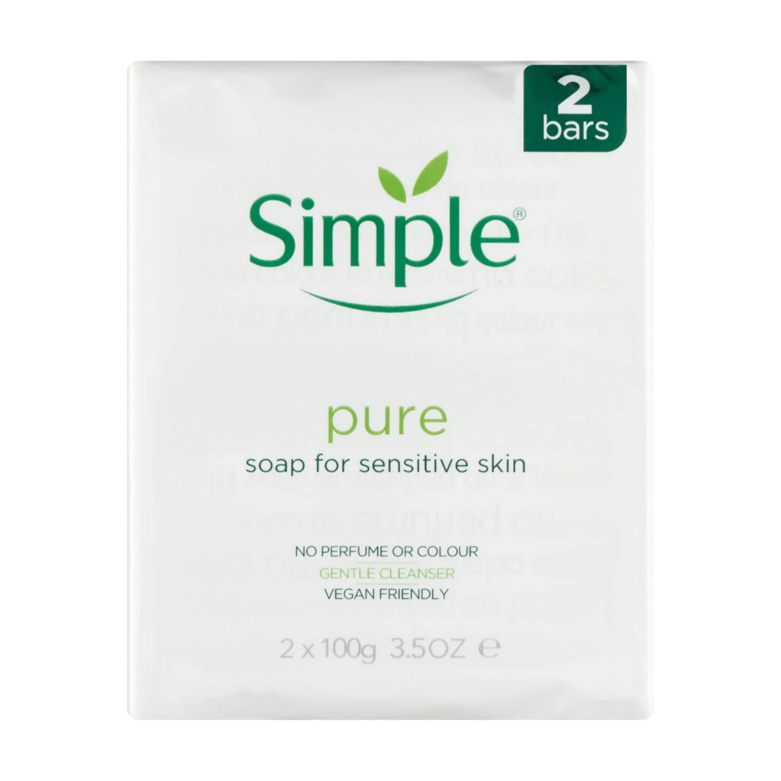 Simple Pure Soap Bars Twin Pack 100g