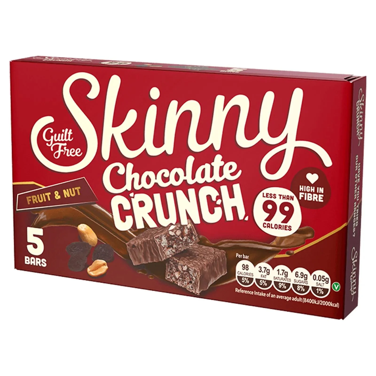 Skinny Chocolate Crunch Fruit & Nut 5 bars x 24g (Box of 10)