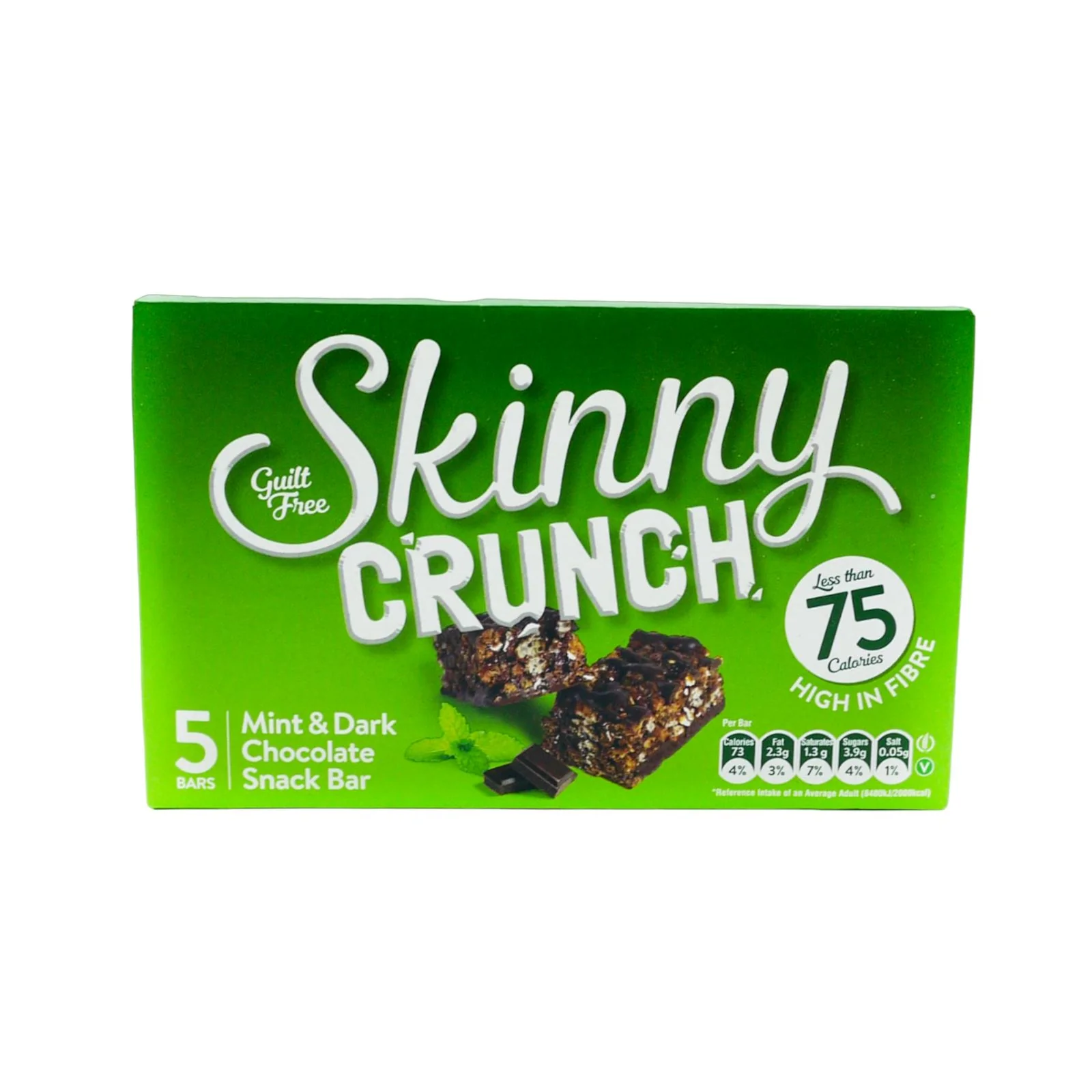 Skinny Crunch Mint & Dark Chocolate Snack Bar 5 x 19g (Box of 10)