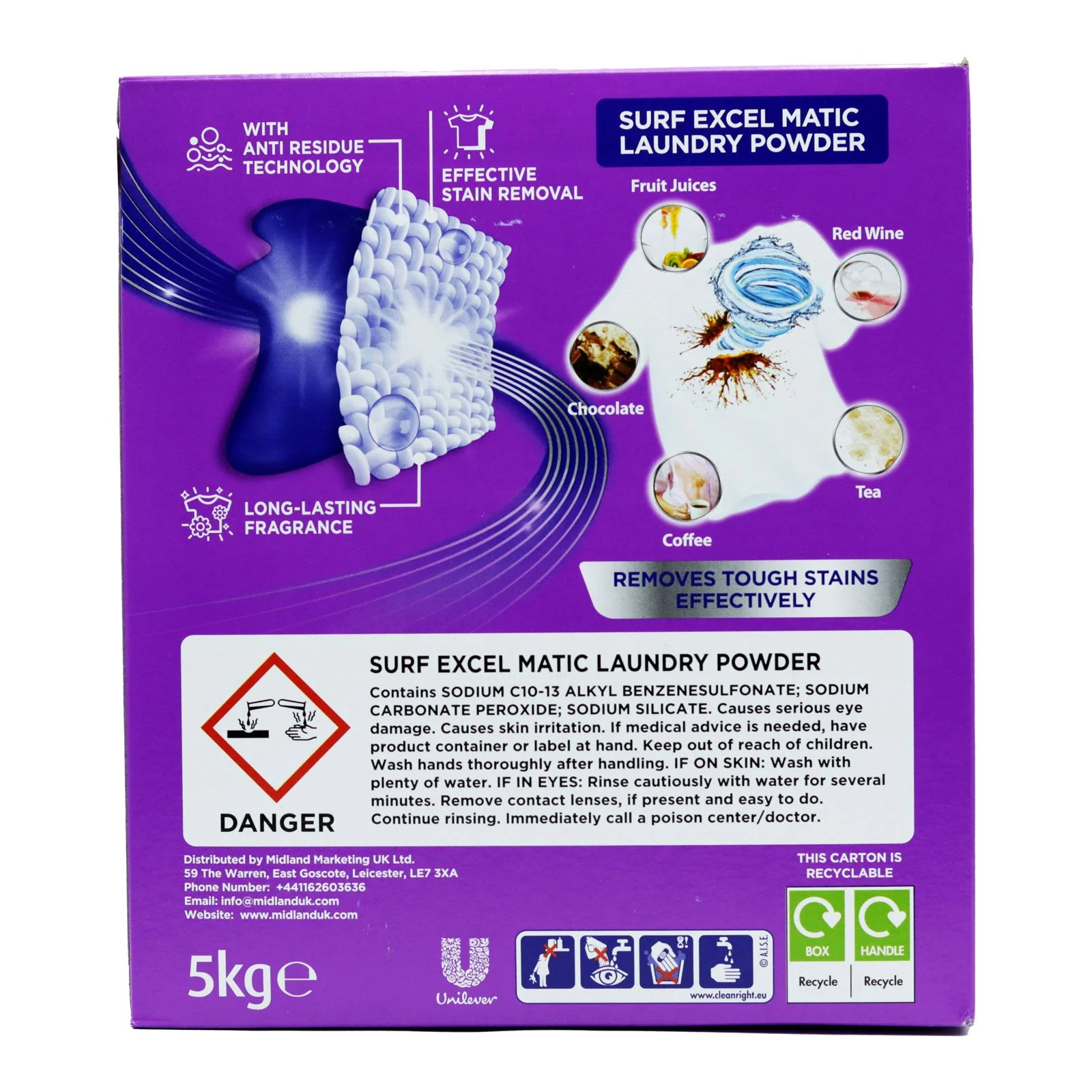 Surf Excel Matic Laundry Detergent Powder XXL 100 Washes, 5kg - Image 2
