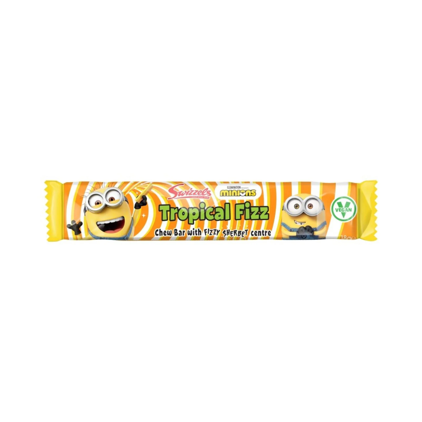 Swizzels Minions Tropical Fizz Chew Bar 18g (Box of 60)