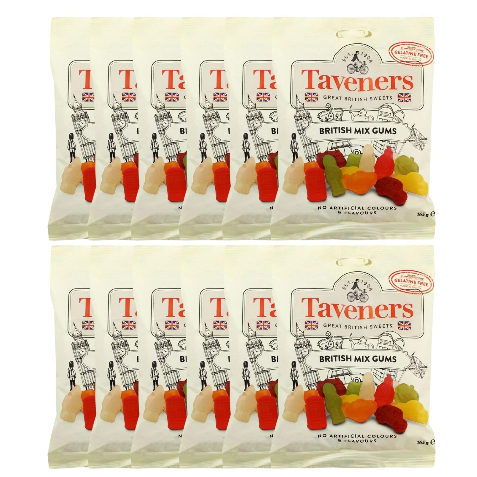 Taveners Great British Sweets British Mix Gums 165g (Box of 12) - Image 2