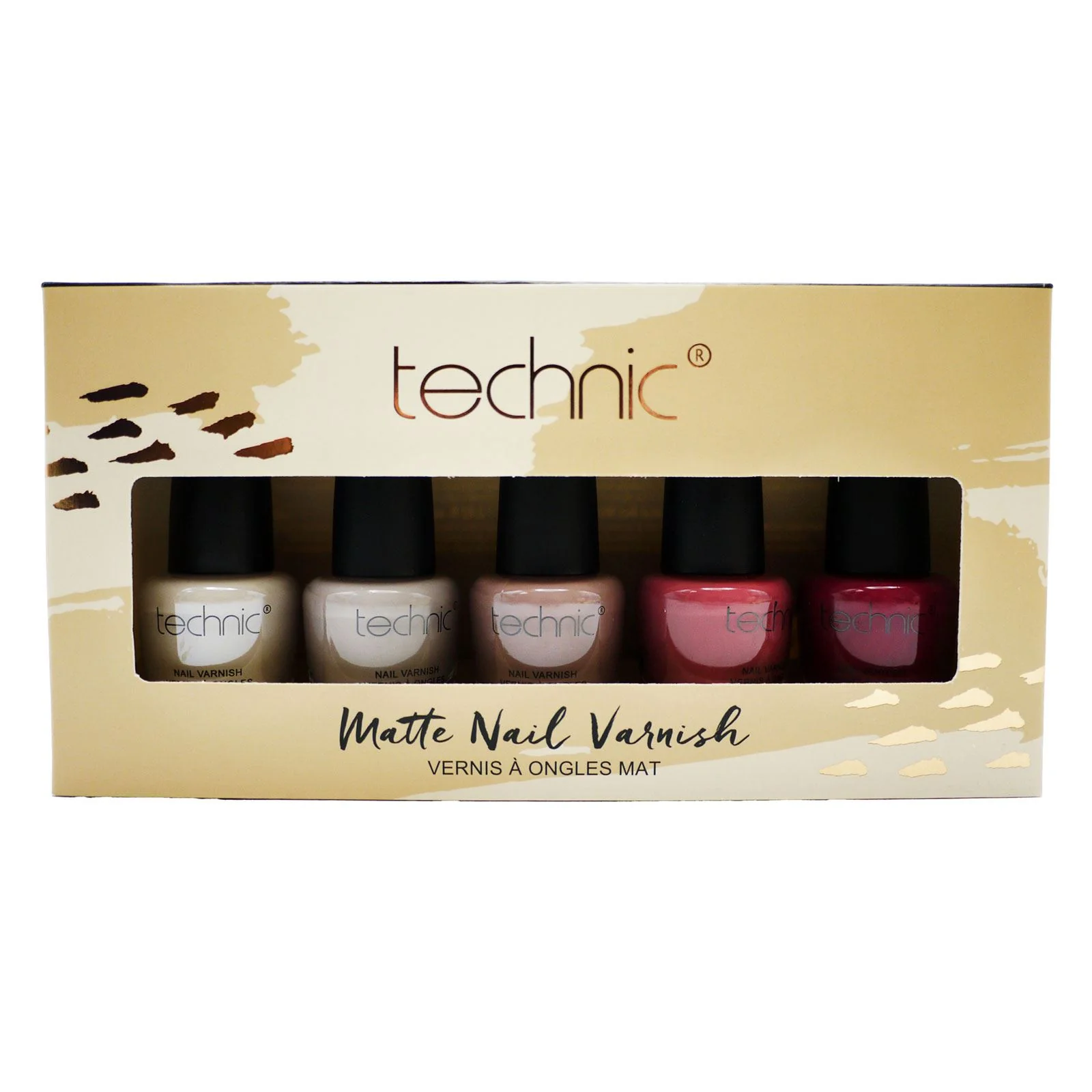 Technic Matte Nail Varnish Set 5pc