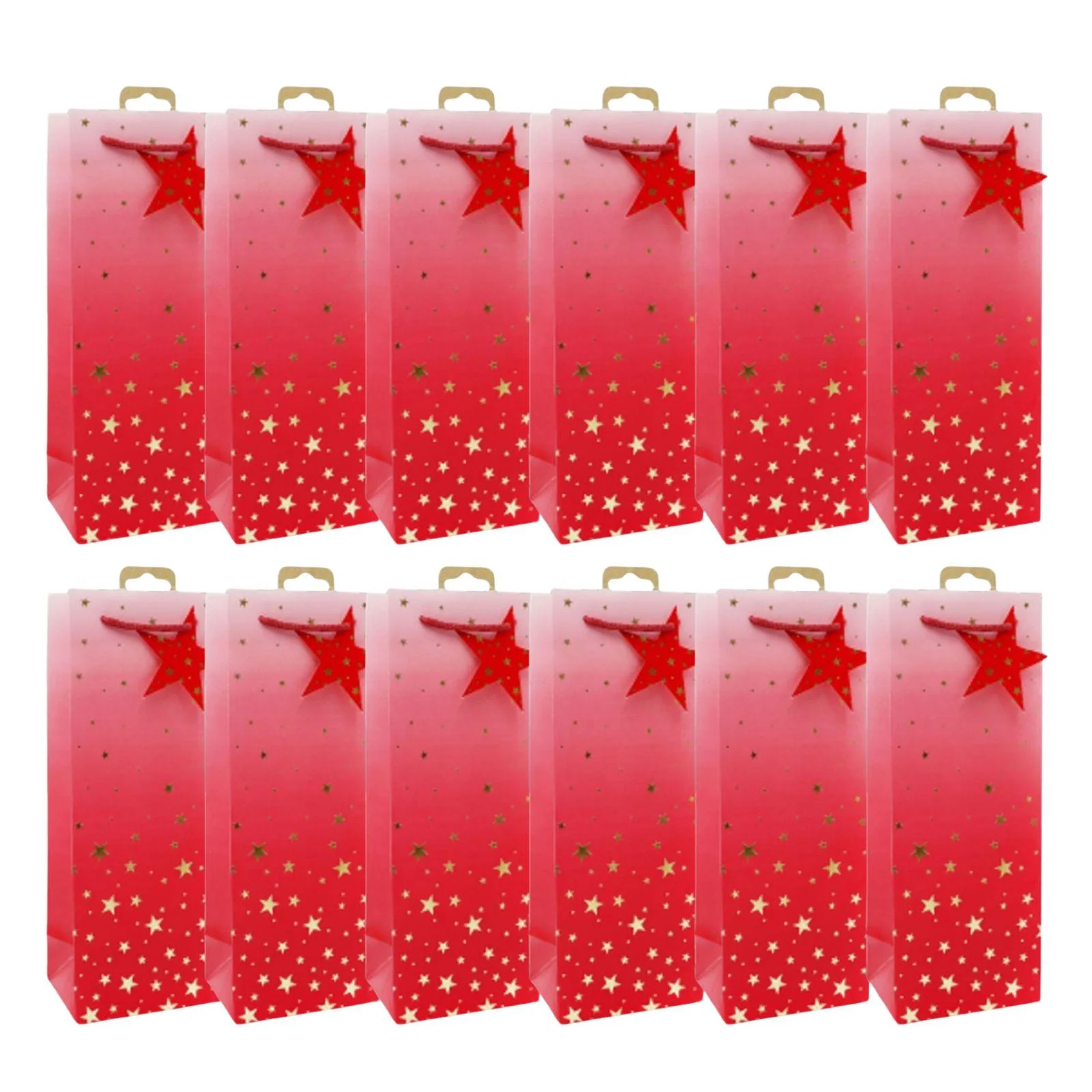 Tesco Gift Bag Bottle Red Star (Box of 12)